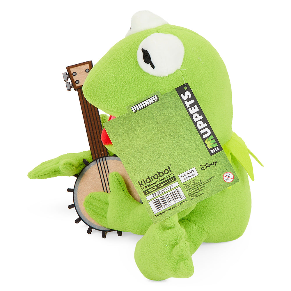 Disney Muppets Kermit the Frog 8-inch plush with a banjo, soft and cuddly Phunny plush toy.