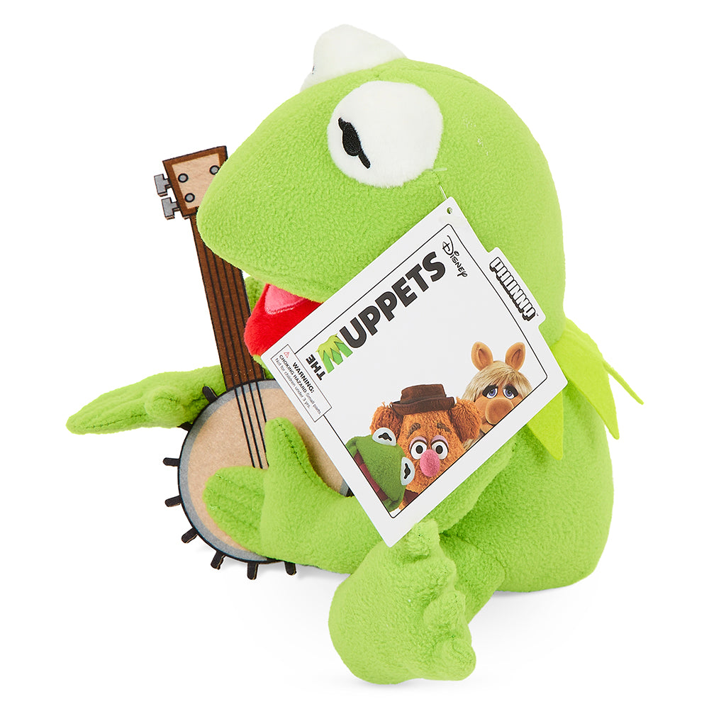 Disney The Muppets Kermit the Frog plush with a banjo, 8-inch Phunny stuffed toy featuring detailed, soft fabric and vibrant colors.