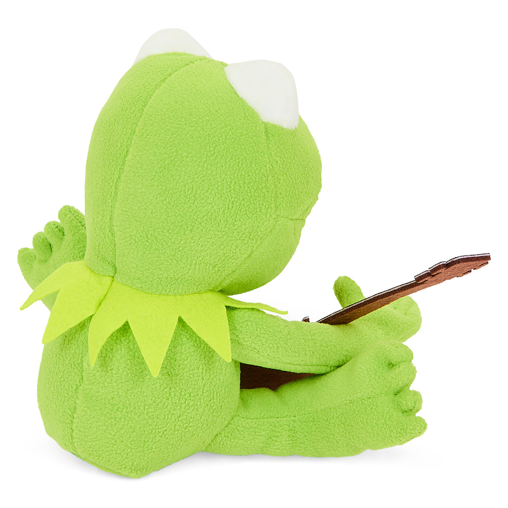 Disney Muppets Kermit the Frog 8-inch plush with banjo, soft and cuddly Phunny plush toy featuring Kermit's classic design.