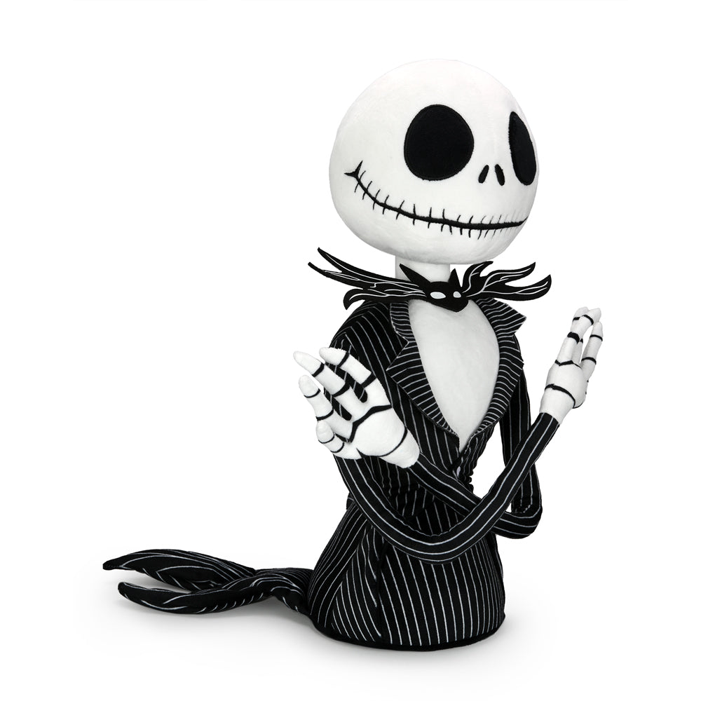 Disney Nightmare Before Christmas Jack Skellington HugMe Shake Action Plush, soft and detailed plush toy featuring Jack Skellington's face and design.