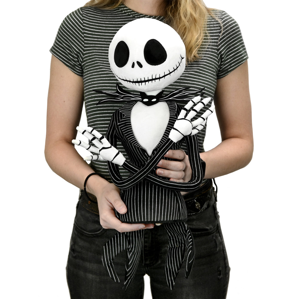 Disney Nightmare Before Christmas Jack Skellington HugMe Shake action plush, soft stuffed toy with detailed character design.