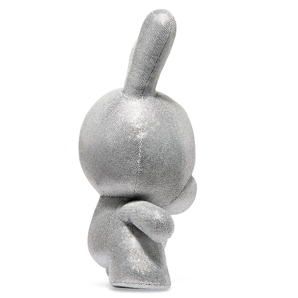 Large Kidrobot Rhinestone Dunny 20-inch plush figure with shiny rhinestone details, soft and cuddly toy for collectors and fans.