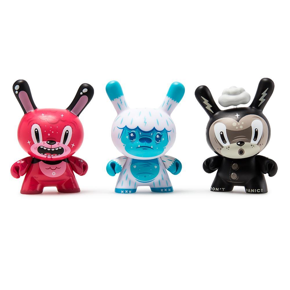 Colorful vinyl Dunny art figure from The Wild Ones Blind Box, created by various artists, shown in its individual boxed packaging.