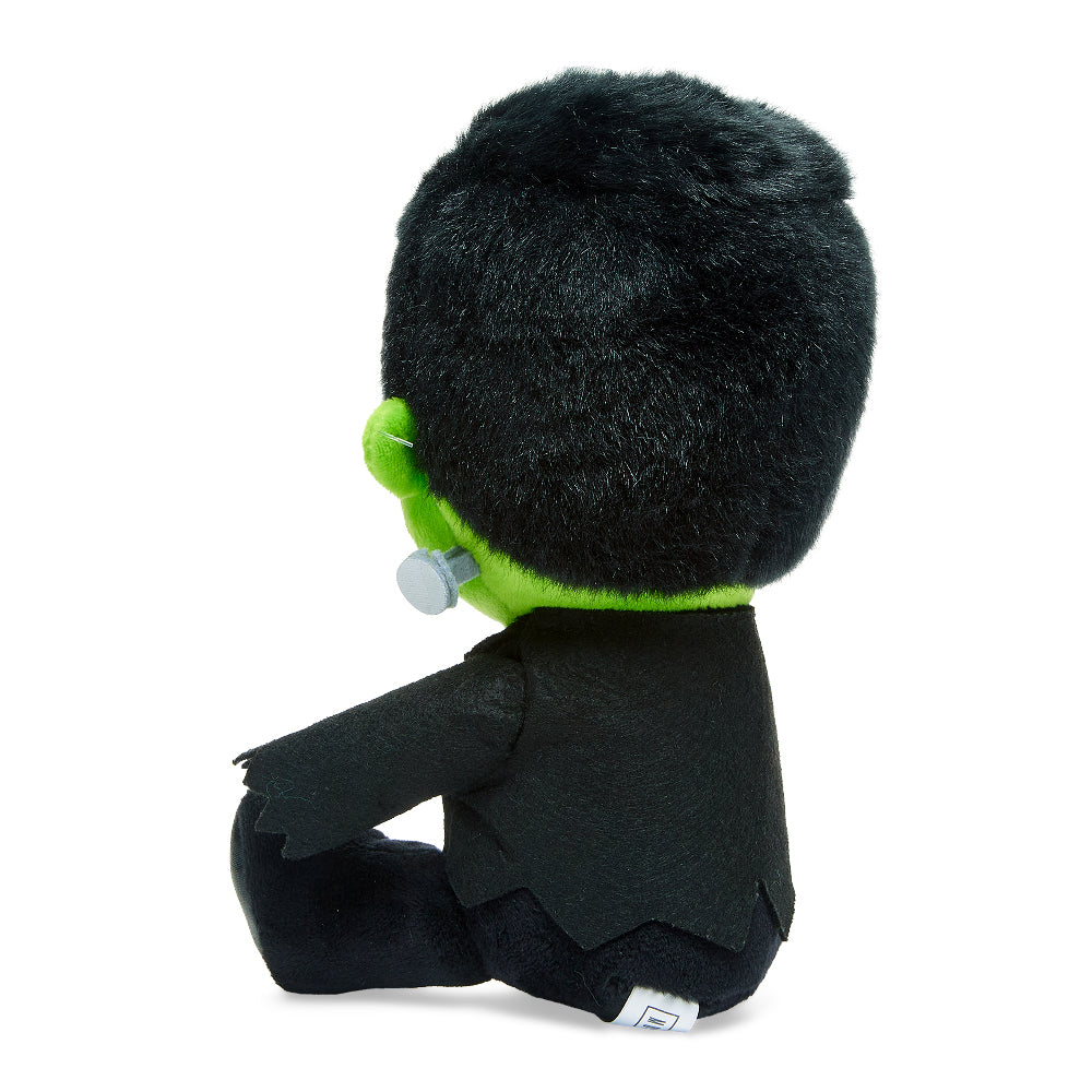 Universal Monsters Frankenstein's Monster 8-inch Phunny Plush by Kidrobot, soft green plush toy with stitched details and expressive face.