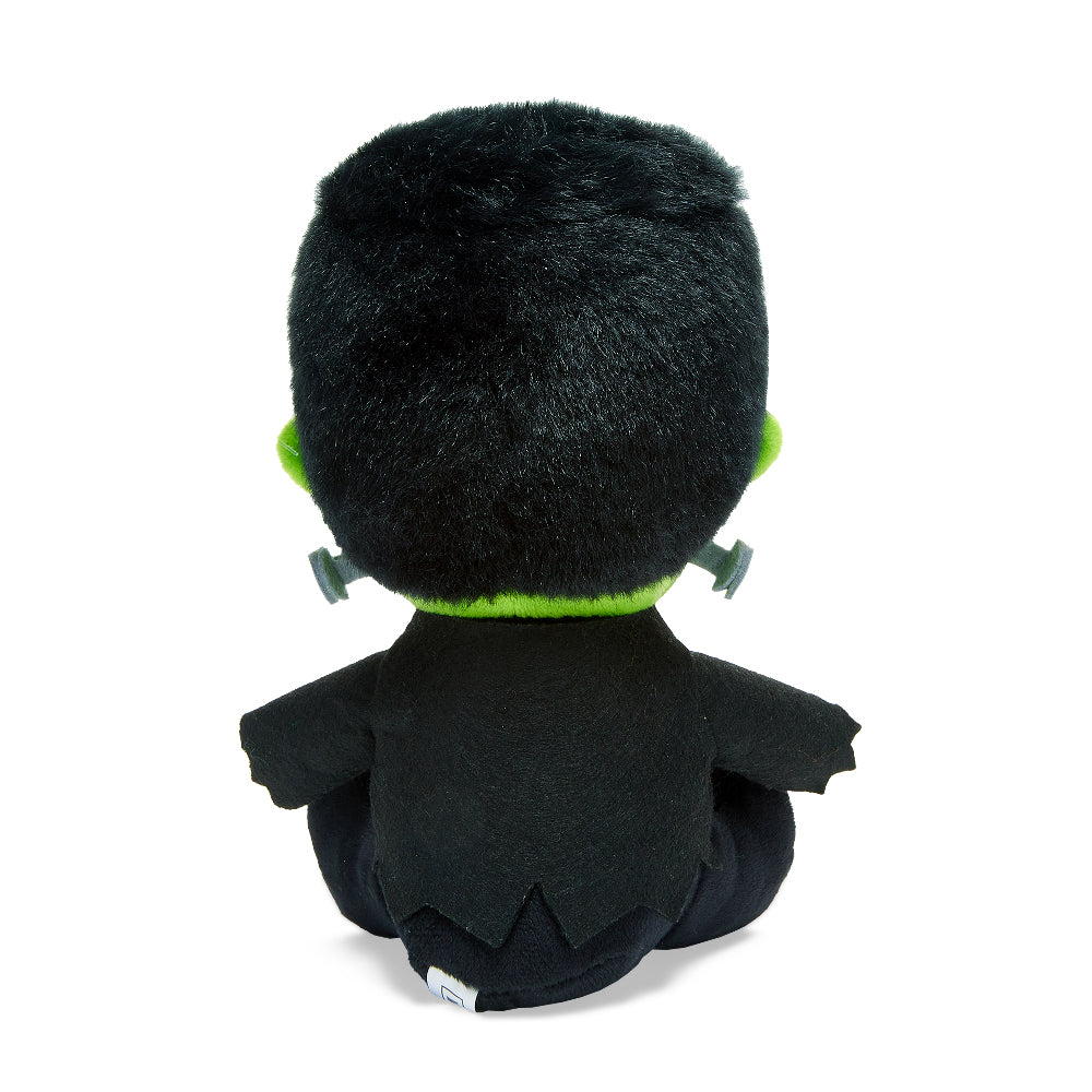 Universal Monsters Frankenstein's Monster 8-inch Phunny Plush by Kidrobot, soft stuffed toy with detailed green face and stitched features.
