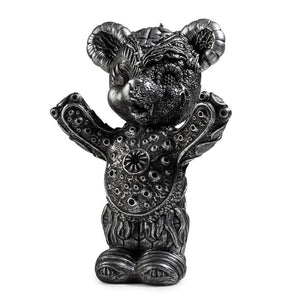 Free Hugs Bear Art Figure by Frank Kozik - Kidrobot.com Exclusive Silver Edition - Kidrobot - Designer Art Toys