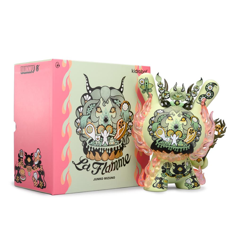 La Flamme 8" Dunny by Junko Mizuno - Green Edition - Kidrobot - Designer Art Toys