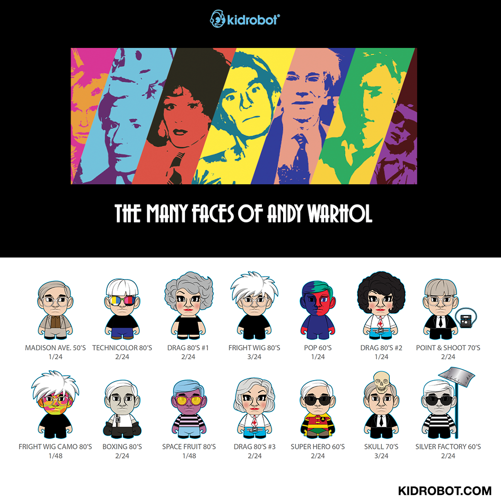 Many Faces of Andy Warhol Vinyl Figures by Kidrobot - Kidrobot - Designer Art Toys
