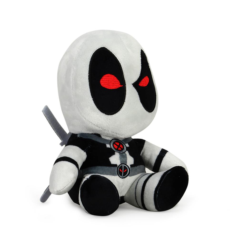 Marvel X-Force Deadpool Phunny Plush by Kidrobot featuring soft fabric and detailed Deadpool design for Marvel fans.
