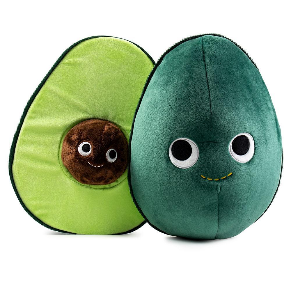 Large Yummy World Avocado plush toy with interactive features, soft plush material, and detailed avocado design.