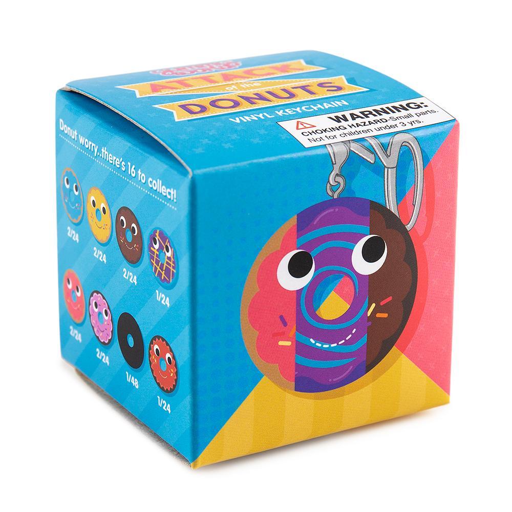 Yummy World Attack of the Donuts keychain by Kidrobot, vinyl and metal, featuring a colorful donut character from the series.