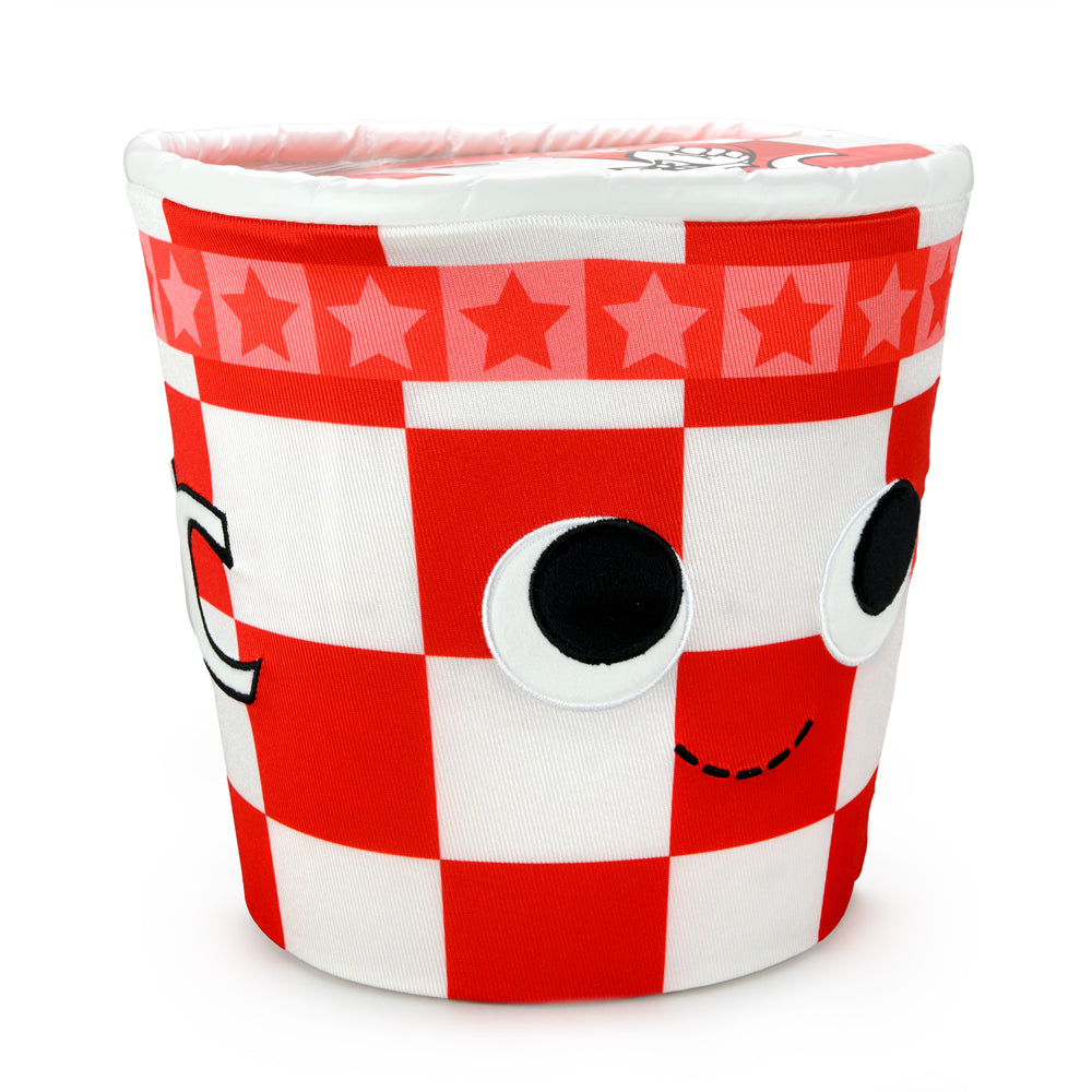 Yummy World Bertha Bucket of Fried Chicken interactive plush toy, soft and detailed with fried chicken design, perfect for cuddling.