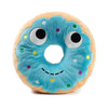 Yummy World Blue Donut plush food pillow with colorful donut design, soft and cuddly for decorative or comfort use.