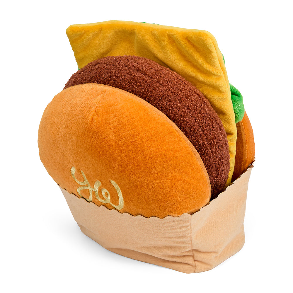 Yummy World Bonnie Burger 13-inch interactive plush toy with soft fabric and detailed burger design, perfect for cuddling and play.