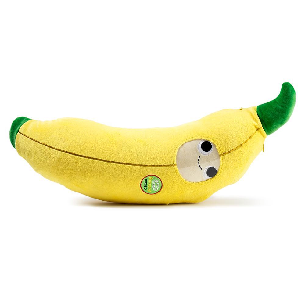 Yummy World Bruce the Banana interactive plush toy by Kidrobot, soft yellow banana character with playful design.