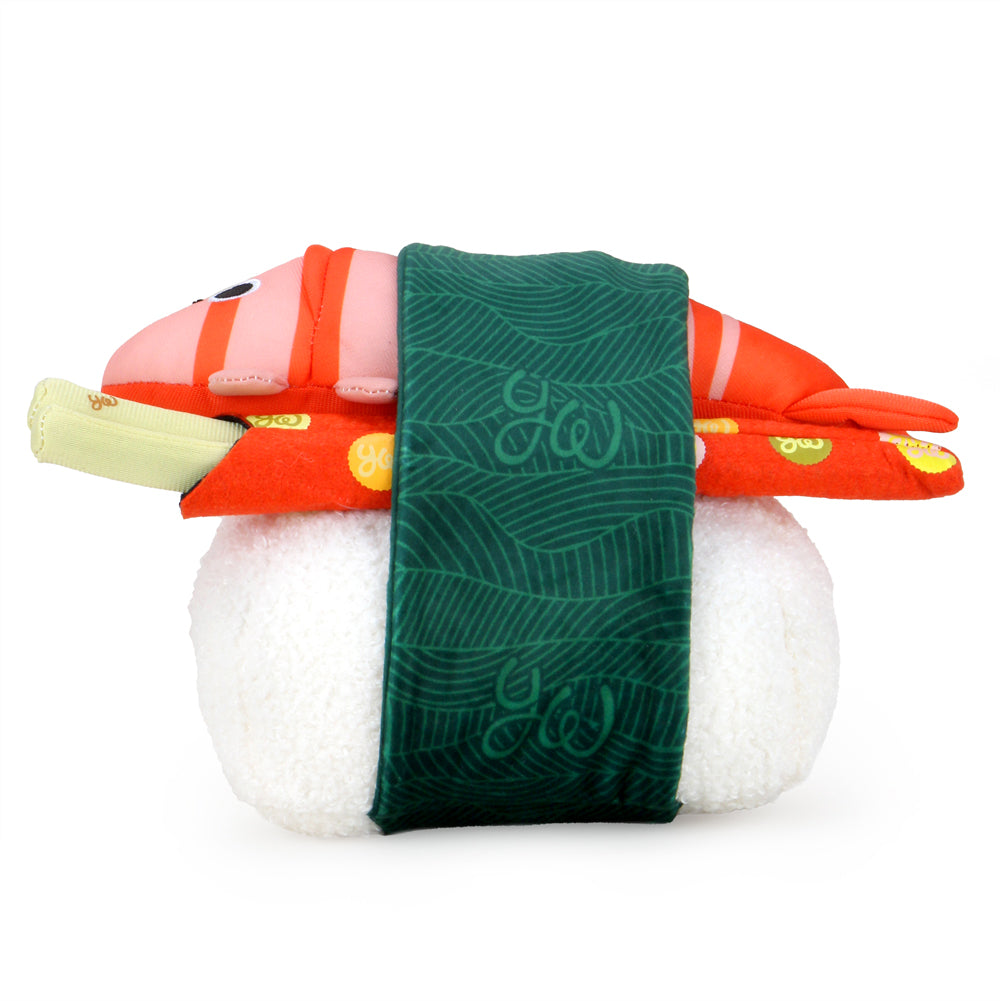 Yummy World Bubba the Shrimp Nigiri Sushi plush toy with interactive features, soft and colorful for children.