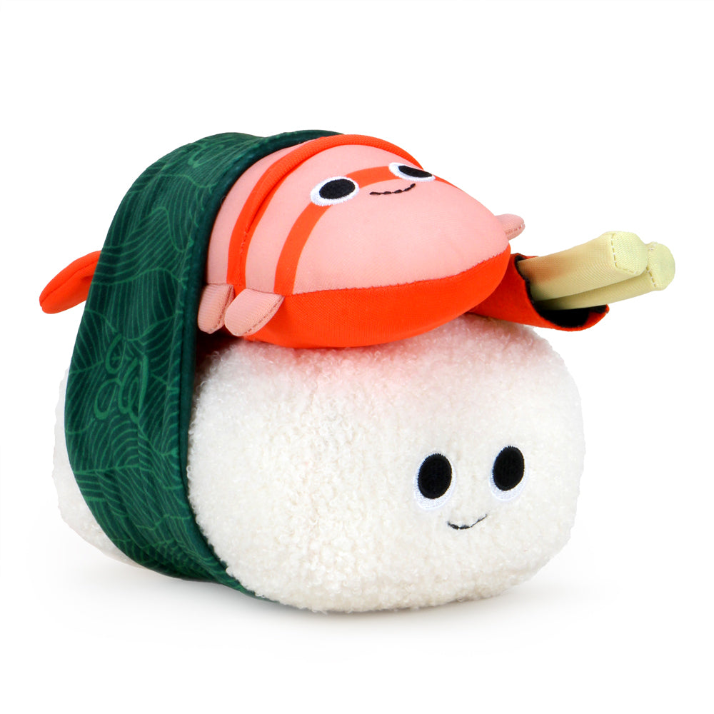 Yummy World Bubba the Shrimp Nigiri Sushi plush toy with interactive features, soft and cuddly for children.