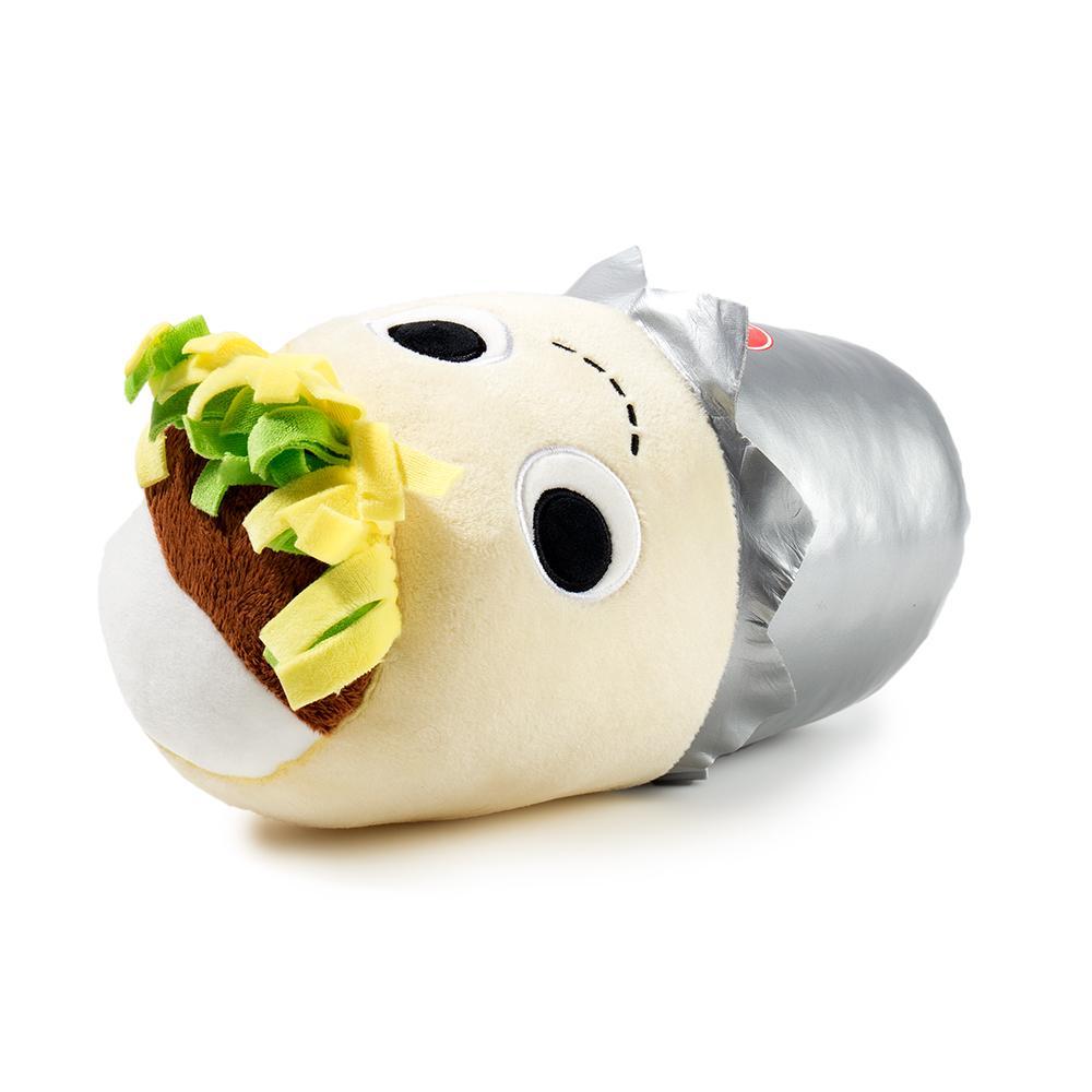 Yummy World Burt Burrito plush toy pillow by Kidrobot featuring a colorful, soft burrito character for cuddling and decorative use.