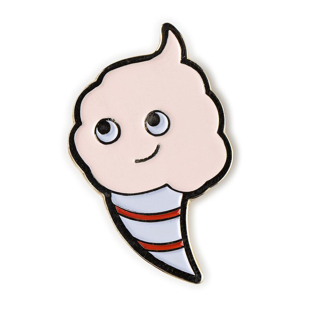 Yummy World collectible mystery enamel pins featuring colorful, whimsical food character designs on a white background.