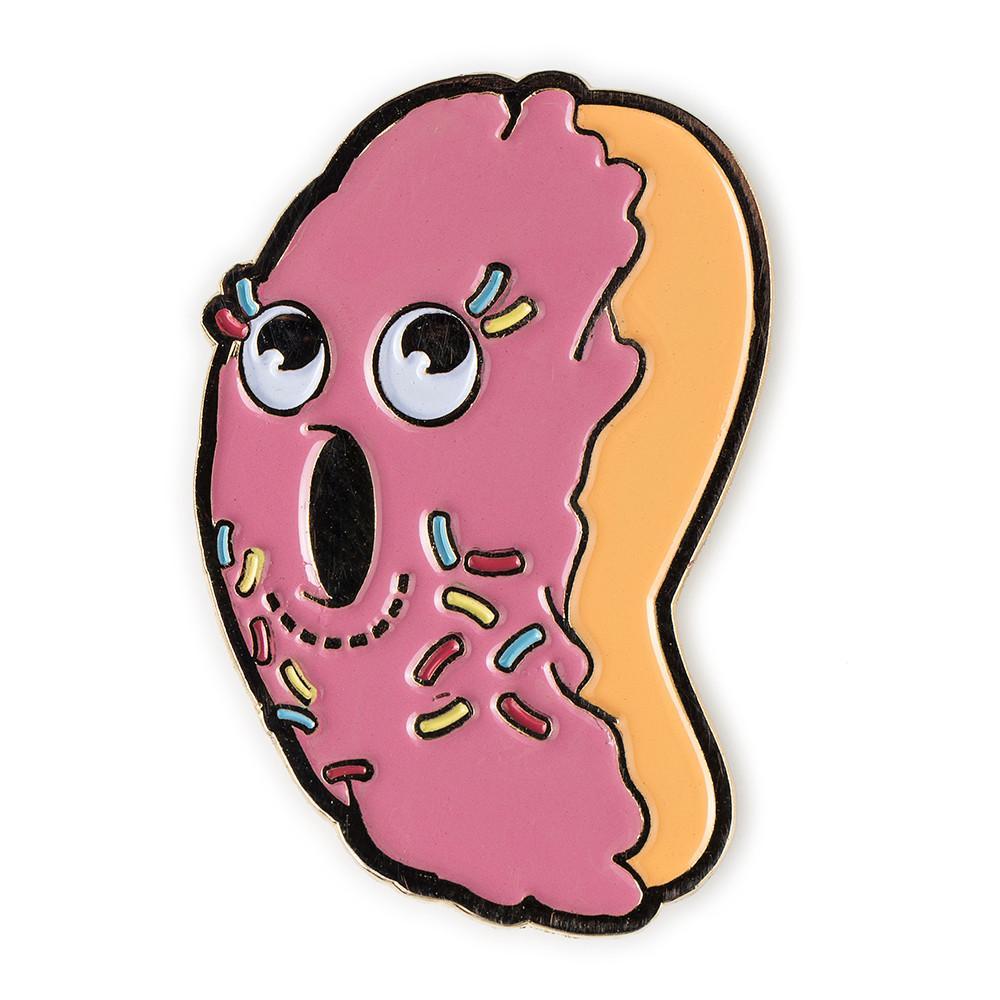 Yummy World collectible mystery enamel pins featuring colorful, whimsical character designs on a white background.