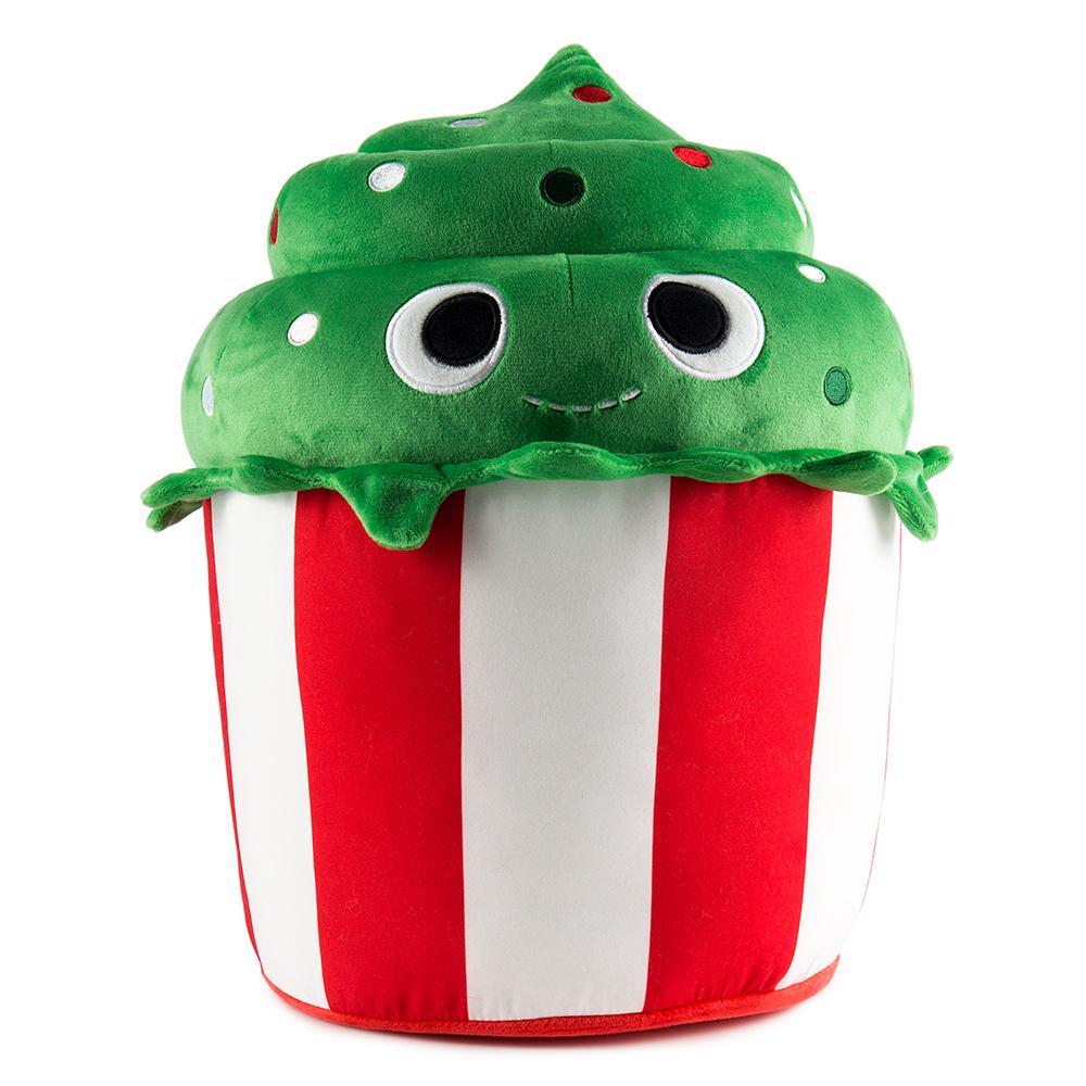 Yummy World Holiday Cupcake 16-inch plush toy by Kidrobot featuring a colorful, soft cupcake character with festive holiday details
