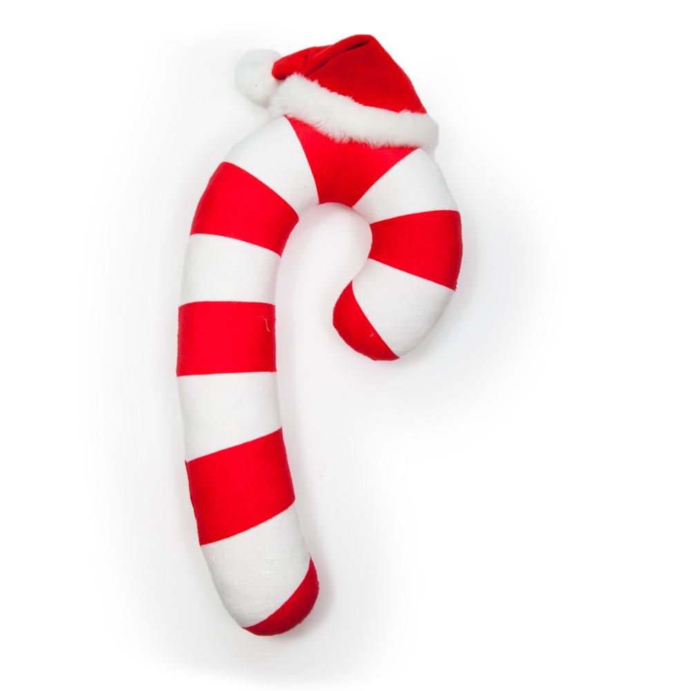 Yummy World Kris Cane the Candy Cane plush toy with red and white striped design and soft, cuddly texture.