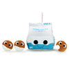 Yummy World Milk and Cookies interactive plush toy featuring a soft, detailed milk carton and cookie character for children.