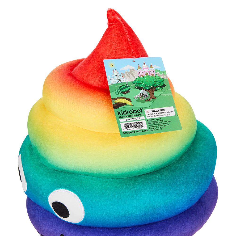 Yummy World Rainbow Soft Serve Sally Ice Cream Cone plush toy with colorful rainbow design and soft fabric.