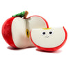 Kidrobot Yummy World red apple and slice plush toy, soft interactive plush featuring colorful apple and slice design.