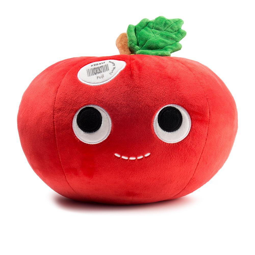 Kidrobot Yummy World red apple and slice plush toy, soft interactive plush with detailed fruit design, perfect for cuddling and play.