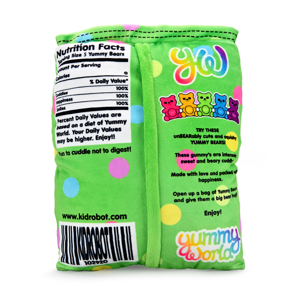 Yummy World Yummy Bears 10-inch interactive plush toy by Kidrobot, soft and colorful with detailed bear features.