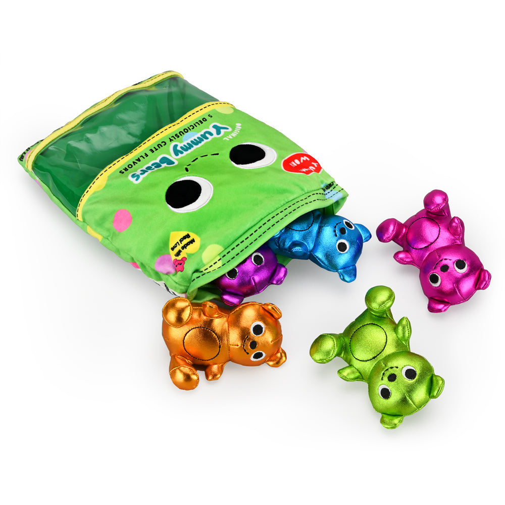 Yummy World Yummy Bears 10-inch interactive plush toy by Kidrobot, soft and cuddly bear with playful features.