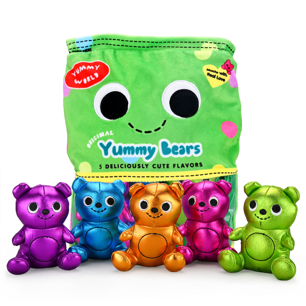 Yummy World Yummy Bears 10-inch interactive plush toy by Kidrobot, soft and cuddly with colorful bear design.